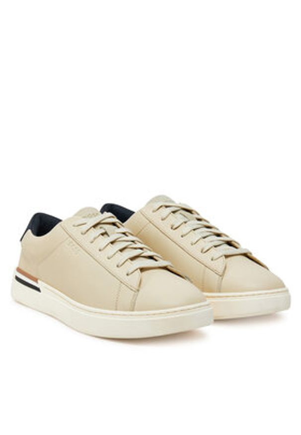 BOSS Sneakersy Clint 50543440 Beżowy. Kolor: beżowy. Materiał: skóra