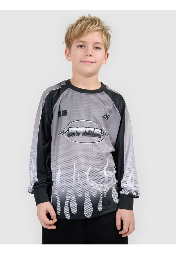 4f - 4F Longsleeve loose szybkoschnący chłopięcy - multikolor 134/140 (8-10 lat). Okazja: na co dzień. Kolor: wielokolorowy. Materiał: materiał. Długość rękawa: długi rękaw. Sezon: lato. Styl: casual