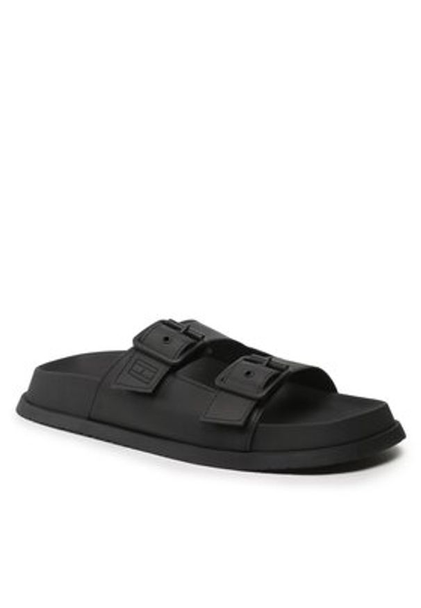 Tommy Jeans Klapki Sandal EM0EM01148 Czarny. Kolor: czarny. Materiał: skóra