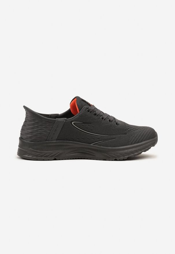 Born2be - Ciemnoszare Buty Sportowe Sneakersy z Ozdobnym Tłoczeniem Axedla. Okazja: na co dzień. Kolor: szary. Materiał: jeans. Wzór: aplikacja