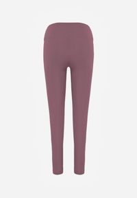 Born2be - Fioletowe Legginsy w Stylu Basic z Wyszczuplającym Pasem Samertes. Okazja: na co dzień, na spacer, do pracy. Stan: podwyższony. Kolor: fioletowy. Długość: krótkie. Styl: casual #6