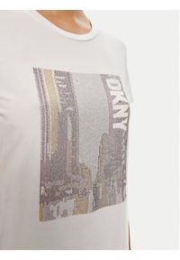 DKNY T-Shirt P4DHQWNA Biały Regular Fit. Kolor: biały. Materiał: bawełna #3