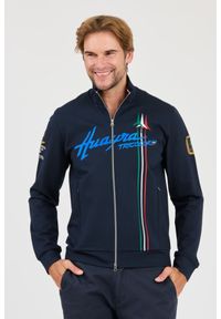 Aeronautica Militare - AERONAUTICA MILLITARE Granatowa bluza rozpinana SWEATSHIRT. Kolor: niebieski