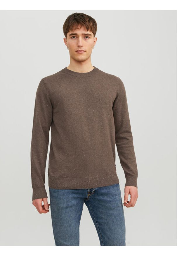 Jack & Jones - Jack&Jones Sweter Albert 12236792 Brązowy Regular Fit. Kolor: brązowy. Materiał: bawełna