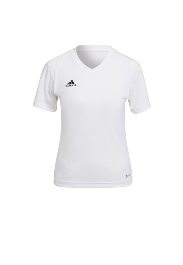 Koszulka piłkarska damska Adidas Entrada 22 Jersey. Kolor: biały. Materiał: jersey. Sport: turystyka piesza, piłka nożna