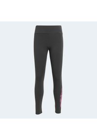 Adidas - Legginsy dziecięce ADIDAS. Okazja: na uczelnię. Kolor: szary. Materiał: materiał. Styl: elegancki, sportowy #1