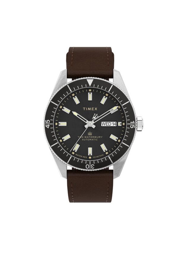 Timex Zegarek Waterbury TW2V24800 Brązowy. Kolor: brązowy