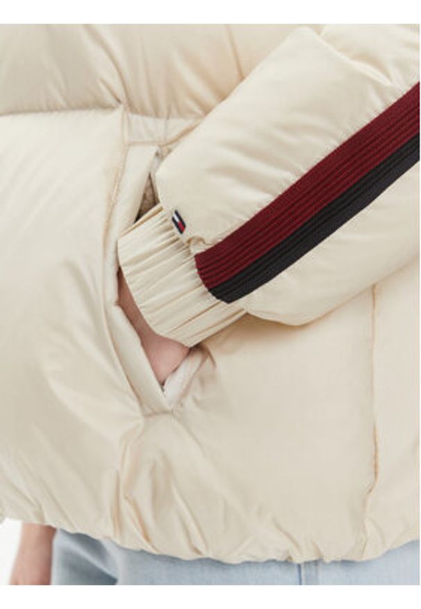 TOMMY HILFIGER - Tommy Hilfiger Kurtka puchowa WW0WW40093 Beżowy Regular Fit. Kolor: beżowy. Materiał: syntetyk