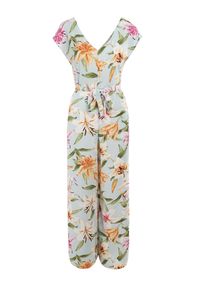 Born2be - Jasnoniebieski Kombinezon Arola. Kolor: niebieski. Materiał: tkanina, materiał. Długość rękawa: na ramiączkach. Długość: długie. Wzór: aplikacja #4