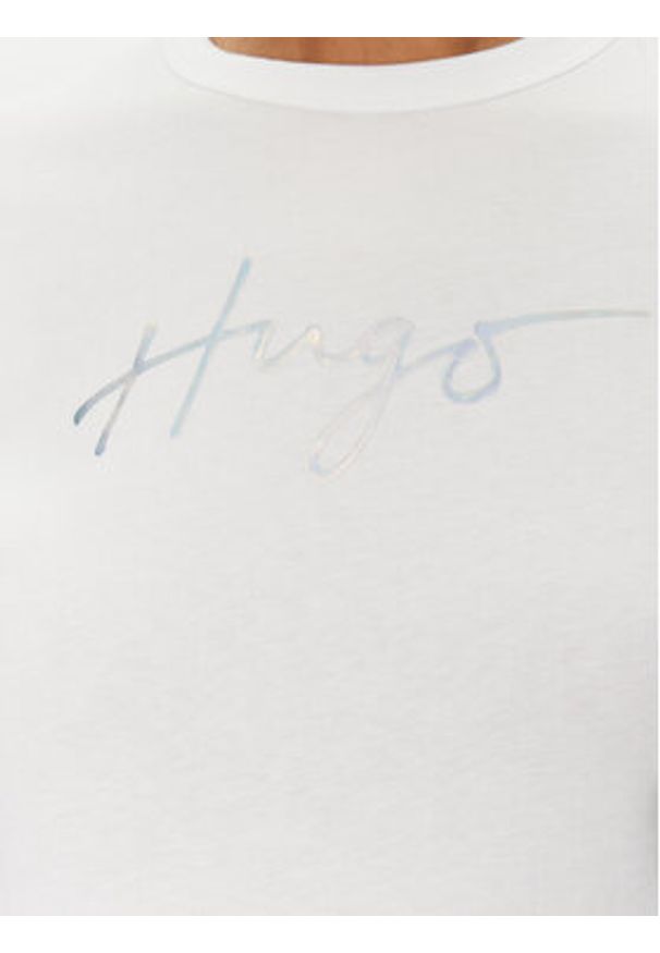 Hugo - HUGO T-Shirt Damacia 50535491 Biały Regular Fit. Kolor: biały. Materiał: bawełna