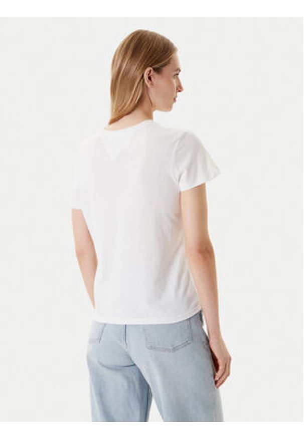 Tommy Jeans T-Shirt Essential DW0DW21404 Biały Regular Fit. Kolor: biały. Materiał: bawełna