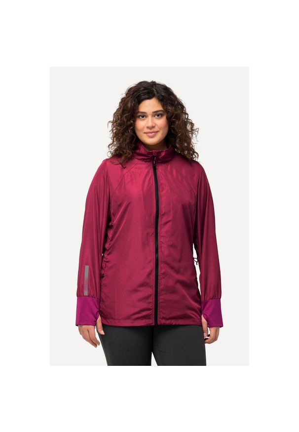 ULLA POPKEN - Damskie Kurtka HYPRAR lekka stójka tunel z recyklingu. Typ kołnierza: kołnierzyk stójkowy. Kolekcja: plus size. Kolor: czerwony. Materiał: poliester, materiał. Sport: turystyka piesza