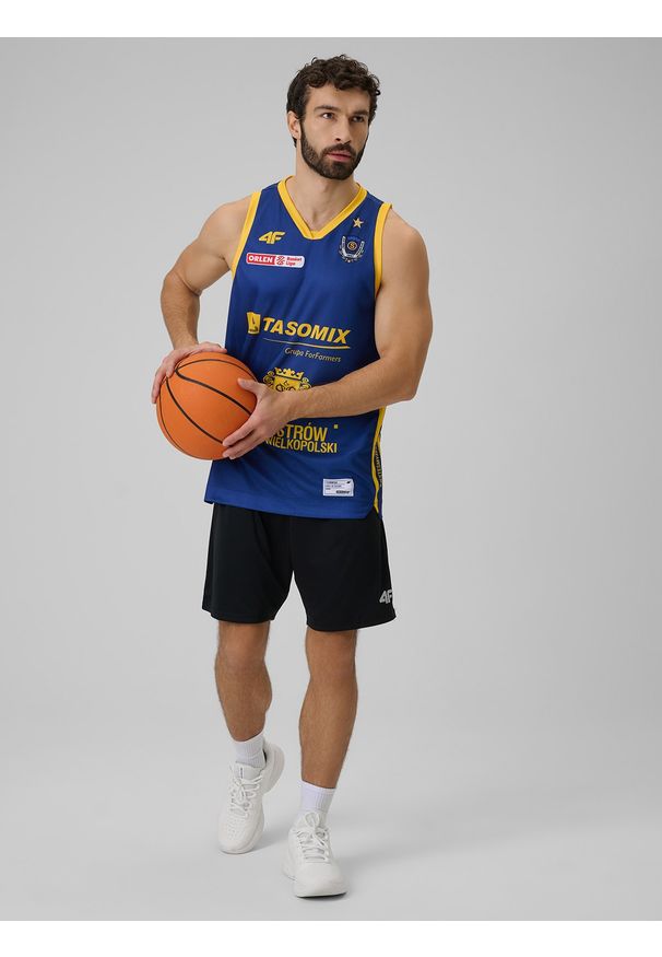 4f - 4F Koszulka meczowa replika wyjazdowa z sezonu 2025/26 męska 4F x Stal Ostrów - granatowa 3XL. Kolor: niebieski. Materiał: materiał. Wzór: nadruk. Sport: fitness