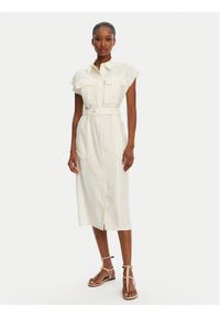 Patrizia Pepe Sukienka koszulowa 2A2870/A573-W146 Écru Regular Fit. Materiał: wiskoza. Typ sukienki: koszulowe #1