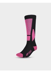 4f - Skarpety narciarskie damskie - różowe. Kolor: różowy. Materiał: materiał. Sport: narciarstwo #1