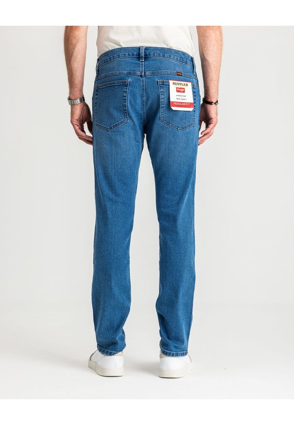 Wrangler - MESKIE SPODNIE WRANGLER RUSTLER REGULAR ABYSS BLUE 112356516 W100018376. Okazja: do pracy, na co dzień. Styl: elegancki, casual, klasyczny