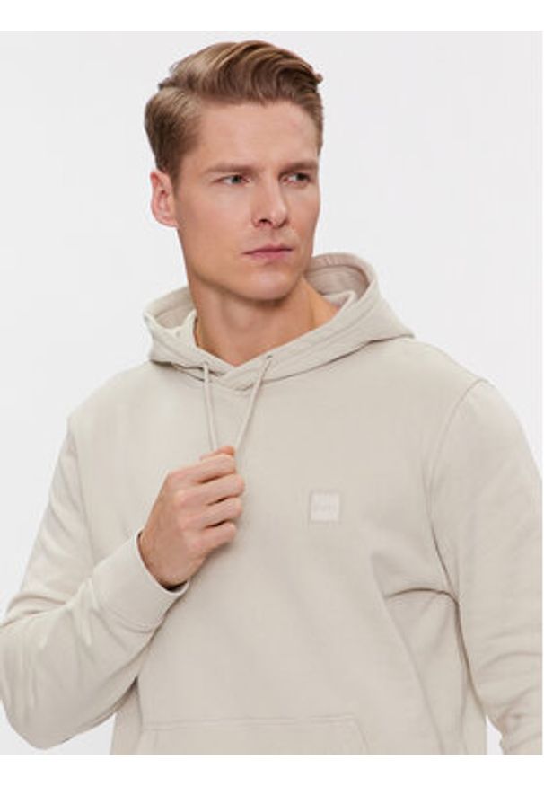BOSS - Boss Bluza Wetalk 50509314 Beżowy Regular Fit. Kolor: beżowy. Materiał: bawełna