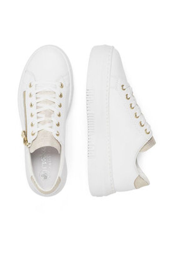 Rieker Sneakersy M1921-80 Biały. Kolor: biały. Materiał: skóra