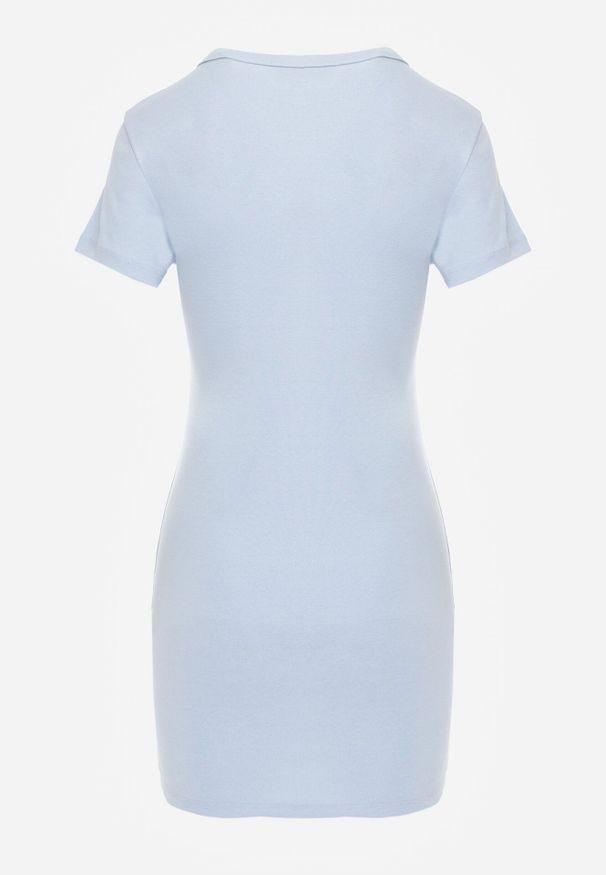 Born2be - Niebieska Bawełniana Sukienka o Prostym Kroju Typu T-shirt Zelosise. Okazja: do pracy, na co dzień. Kolor: niebieski. Materiał: bawełna. Typ sukienki: proste. Styl: sportowy, klasyczny, elegancki, casual