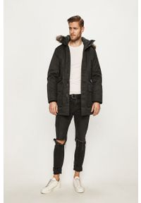 Jack & Jones - Parka. Okazja: na co dzień. Kolor: czarny. Materiał: tkanina, futro. Styl: casual #3