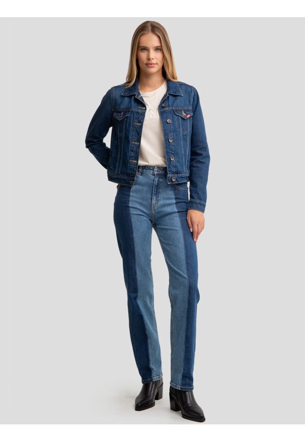 Big-Star - Jeansy damskie dwukolorowe niebieskie Avril 491. Kolor: niebieski. Styl: elegancki, retro, klasyczny