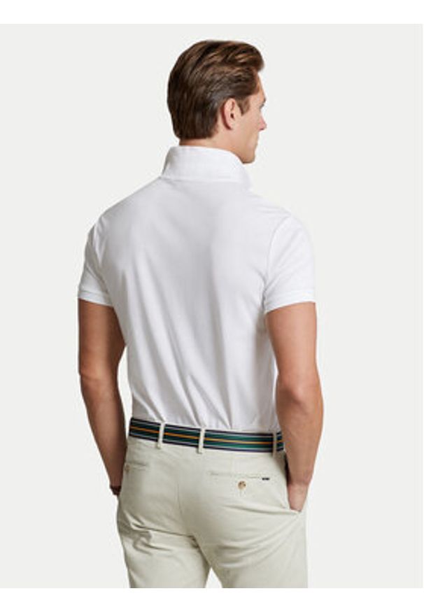 Polo Ralph Lauren Polo 710713130003 Biały Custom Slim Fit. Typ kołnierza: polo. Kolor: biały. Materiał: bawełna