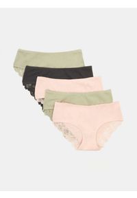 Sinsay - Majtki hipster z koronką 5 pack - wielobarwny. Materiał: koronka. Wzór: koronka
