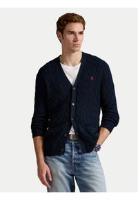 Polo Ralph Lauren Kardigan 710890548004 Granatowy Regular Fit. Typ kołnierza: polo. Kolor: niebieski. Materiał: bawełna #1