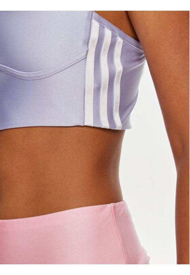 Adidas - adidas Top 3-Stripes IN8361 Fioletowy Slim Fit. Kolor: fioletowy. Materiał: syntetyk