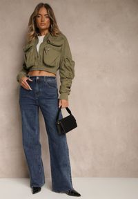 Renee - Niebieskie Jeansy High Waist o Szerokim Kroju Orrisalla. Okazja: na co dzień. Stan: podwyższony. Kolor: niebieski. Styl: casual #3
