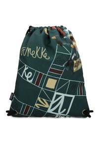 Zielony Worek Anekke Modny Plecak Damski. Kolor: zielony. Wzór: geometria, aplikacja. Styl: casual, elegancki