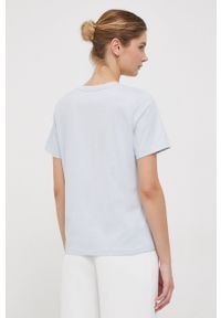 Calvin Klein t-shirt bawełniany kolor niebieski. Kolor: niebieski. Materiał: bawełna. Wzór: gładki. Styl: klasyczny #4