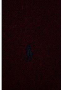 Polo Ralph Lauren Szalik wełniany 455858426004 kolor bordowy melanżowy. Kolor: czerwony. Materiał: wełna. Wzór: melanż #2
