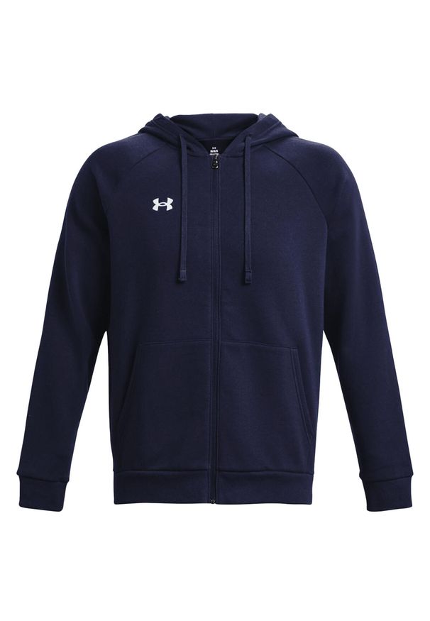 Under Armour - Męska Bluza Sportstyle Rival Fleece Z Pełnym Zamkiem Błyskawicznym. Kolor: niebieski