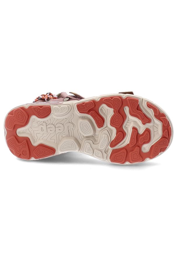 Różowe Sandały Jeep Wygodne Obuwie Damskie. Zapięcie: rzepy. Kolor: różowy. Materiał: materiał. Wzór: paski, aplikacja. Sezon: lato. Styl: elegancki