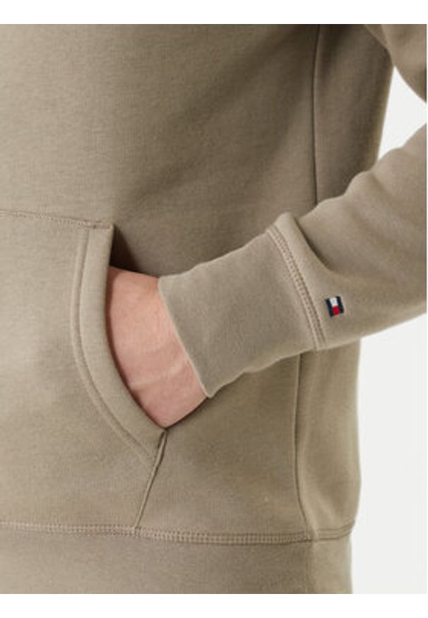 TOMMY HILFIGER - Tommy Hilfiger Bluza Logo MW0MW11599 Beżowy Regular Fit. Kolor: beżowy. Materiał: bawełna