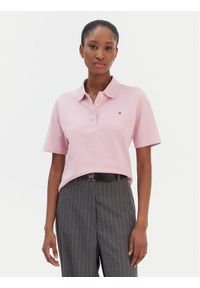 TOMMY HILFIGER - Tommy Hilfiger Polo 1985 WW0WW43224 Różowy Regular Fit. Typ kołnierza: polo. Kolor: różowy. Materiał: bawełna #1