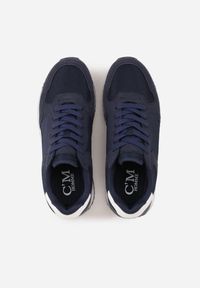 Born2be - Granatowe Casualowe Buty Sportowe Typu Sneakersy Glorelle. Okazja: na co dzień. Zapięcie: sznurówki. Kolor: niebieski. Materiał: jeans #3