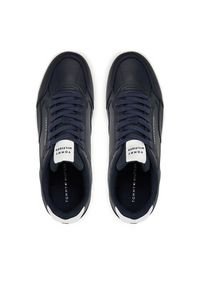TOMMY HILFIGER - Tommy Hilfiger Sneakersy Th Basket Core Stripes FM0FM05631 Granatowy. Kolor: niebieski. Materiał: skóra #4