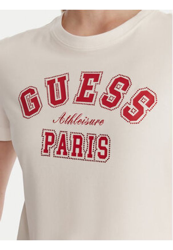 Guess T-Shirt V6RI15 J1314 Biały Regular Fit. Kolor: biały. Materiał: bawełna