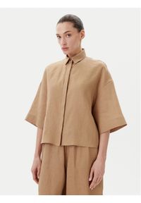 Max Mara Leisure Koszula Mirano 2516111028 Beżowy Relaxed Fit. Kolor: beżowy. Materiał: len #1