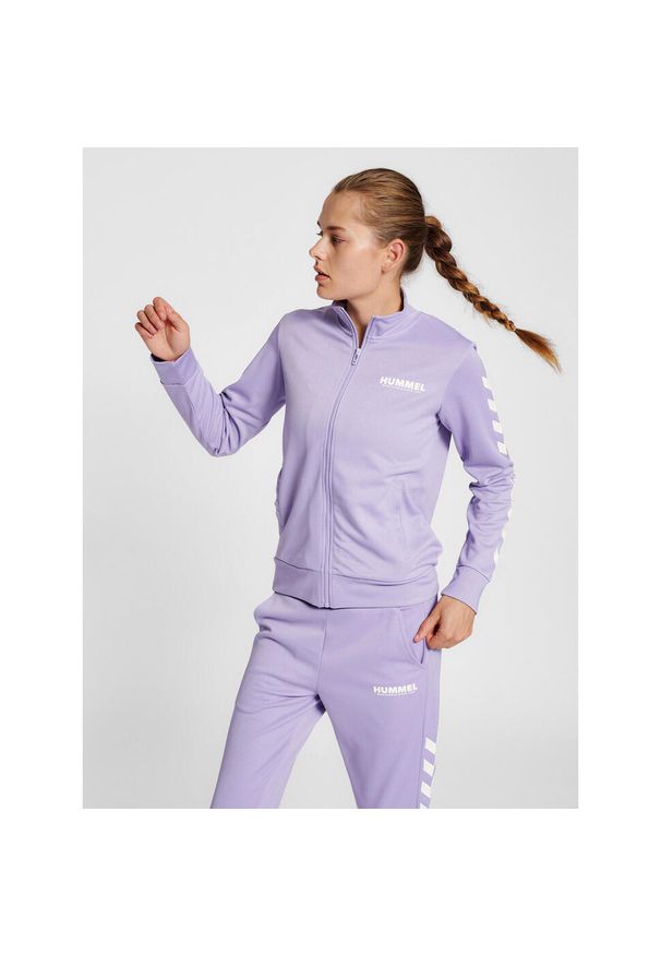 Damska bluza dresowa zapinana na zamek Hummel Legacy. Kolor: wielokolorowy, fioletowy, różowy. Materiał: dresówka. Sport: piłka ręczna