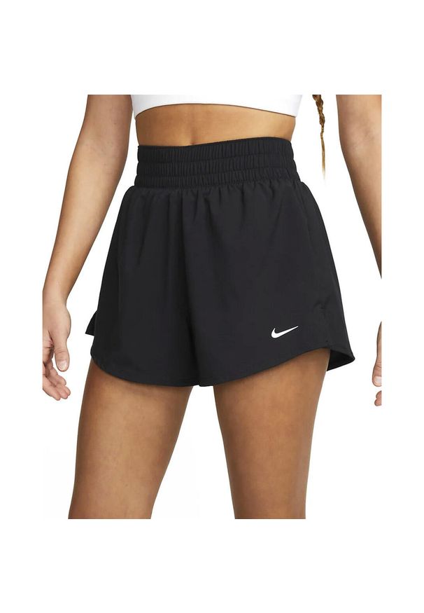 Spodnie treningowe damskie Nike DX6016. Kolor: czarny, wielokolorowy. Materiał: syntetyk, materiał. Długość: krótkie