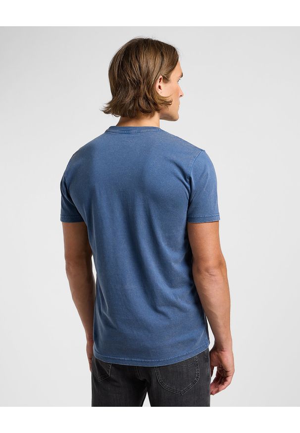 Lee - MESKA KOSZULKA LEE MEDIUM LOGO TEE ORION BLUE 112364593