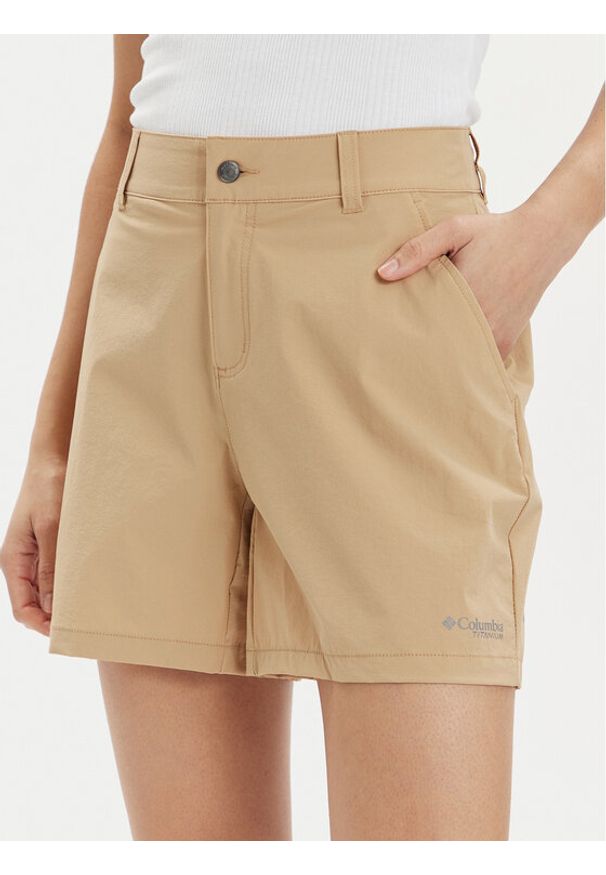 columbia - Columbia Szorty sportowe Summit Valley™ Short 2072494 Beżowy Active Fit. Kolor: beżowy. Materiał: syntetyk