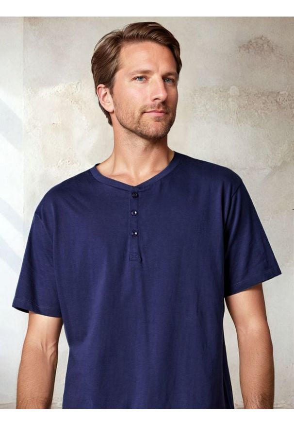 Sinsay - Piżama dwuczęściowa - granatowy. Kolor: niebieski. Materiał: bawełna. Długość: krótkie