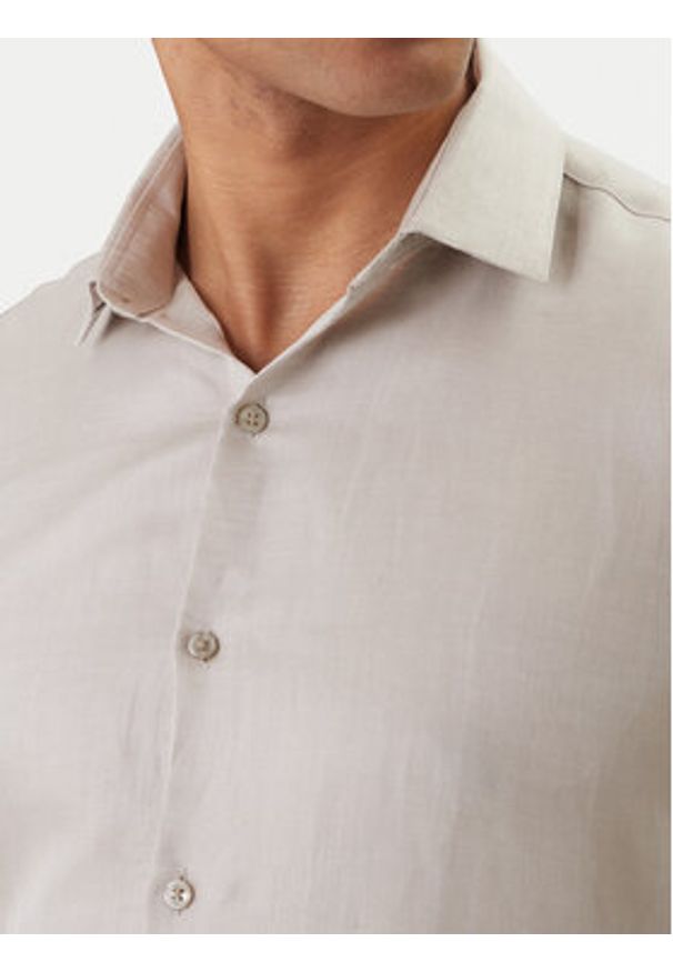 Calvin Klein Koszula LV019EU121 Beżowy Regular Fit. Kolor: beżowy. Materiał: lyocell