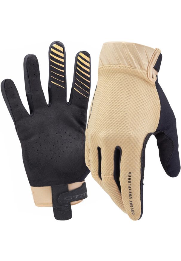 Rękawiczki rowerowe długie dla dorosłych MTB Enduro CTM Pathyst. Kolor: beżowy. Sport: kolarstwo