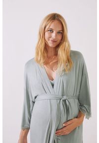 Women Secret - women'secret szlafrok Maternity kolor zielony. Kolor: zielony #2