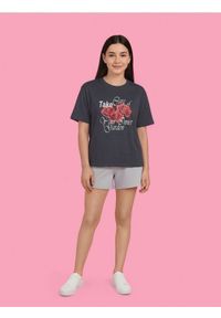 Sinsay - Bawełniana koszulka z nadrukiem - szary. Kolor: szary. Materiał: bawełna. Wzór: nadruk #1